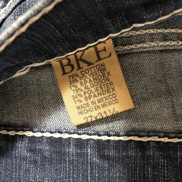 BKE Drew Boot Cut Womens Jeans Distressed W/ Embellished Pockets 27 x 31.5 - Picture 5 of 5